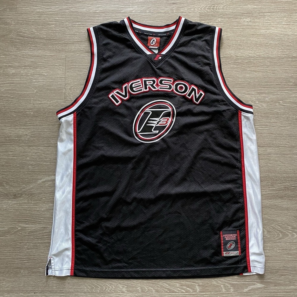 Reebok Allen Iverson I3 Mesh Basketball Jersey Men's 2XL Black Vintage 90s Y2K